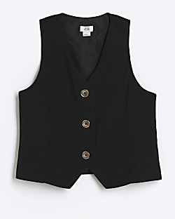 Girls Black Button waistcoat | River Island (UK & IE)