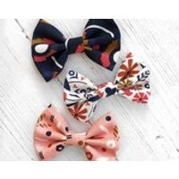 Set of Navy, White, Peach Bow Clips, Bow Set, Baby/Girl Hair Bows, Birthday Gift | Etsy (US)