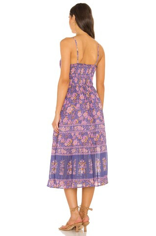 SPELL Juniper Shirred Strappy Dress in Violet from Revolve.com | Revolve Clothing (Global)