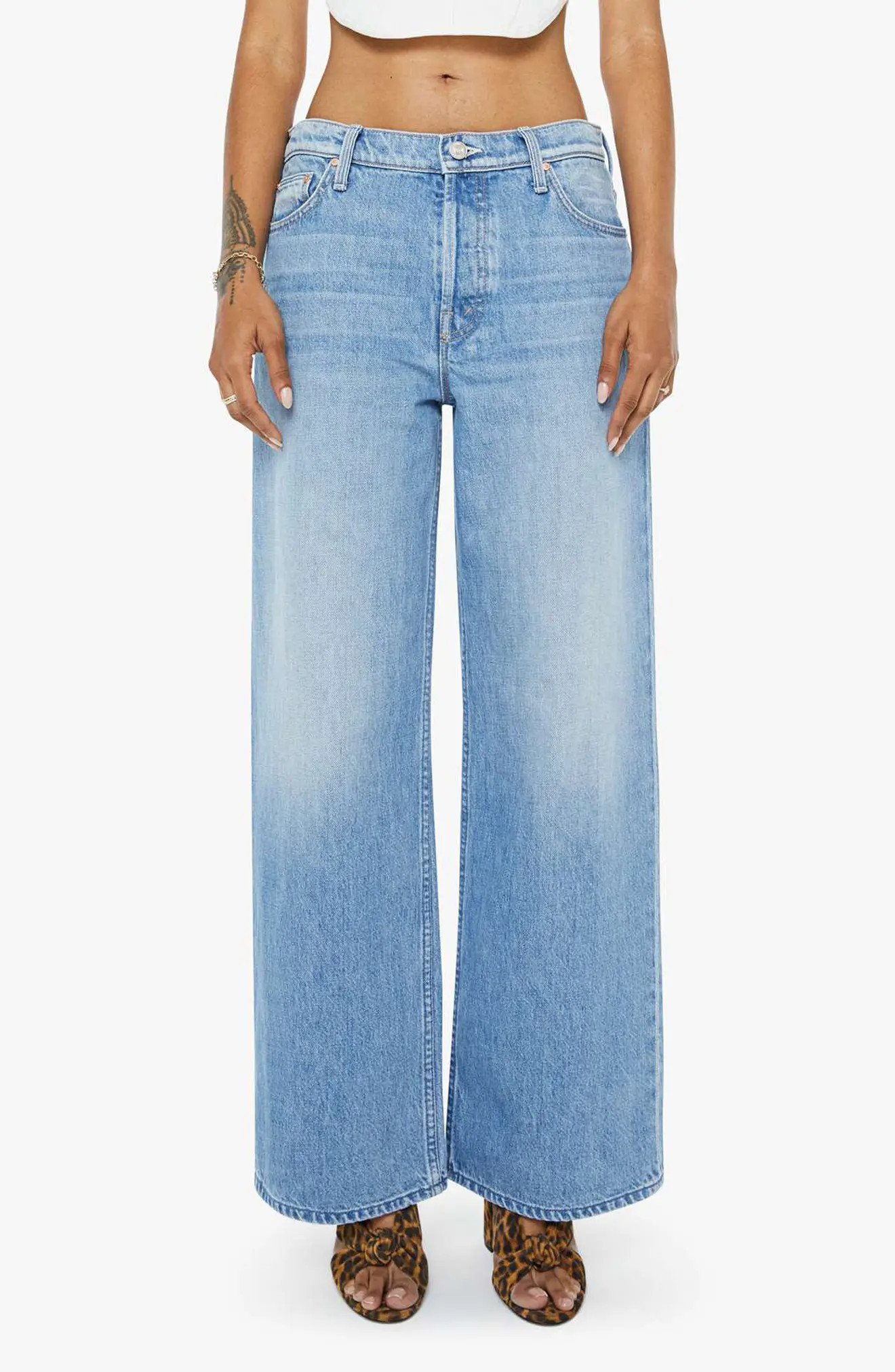 Lil Rerun Zip Sneak High Waist Wide Leg Jeans (Women) | Nordstrom | Nordstrom