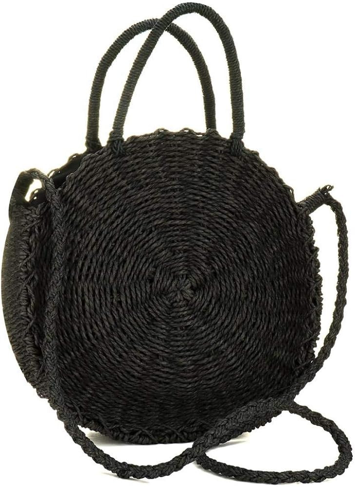 Gets Straw Beach Bag for Women Handmade Weave Straw Handbag Round Summer Shoulder Bag | Amazon (US)