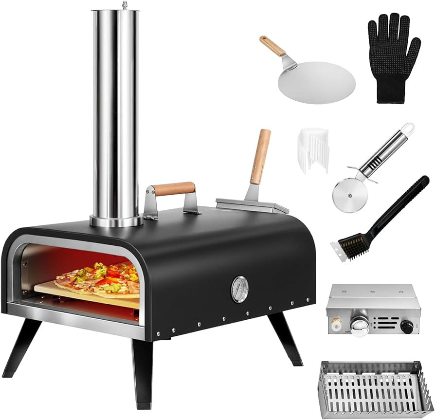 EDOSTORY Pizza Oven Outdoor Wood Fired and Gas Pizza Oven 12 Multi-Fuel Pizza Oven, Portable Pizz... | Amazon (US)