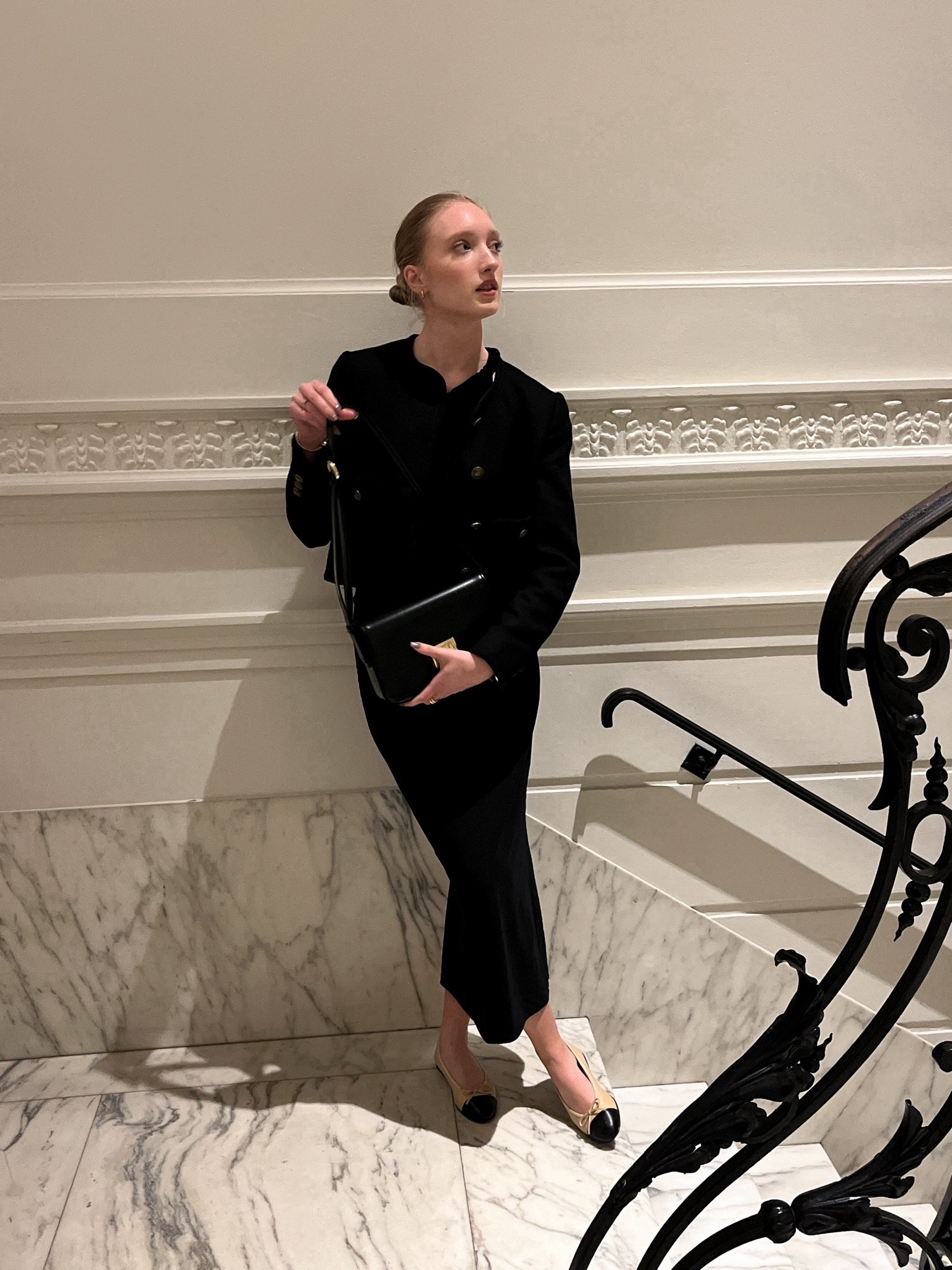 Dinner look 🖤 

Festive look, festive outfit, dinner outfit, black look, chic look, black jacket, black tweed jacket, black maxi skirt, beige ballerinas #ltkgift

#LTKeurope #LTKHoliday #LTKparties