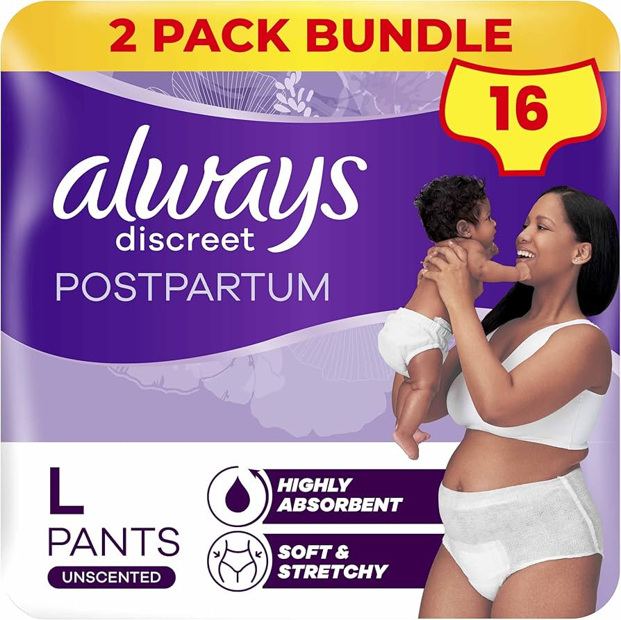 Always Discreet Postpartum & Adult Incontinence Pants High-Waisted Maternity Knickers Super Absor... | Amazon (UK)