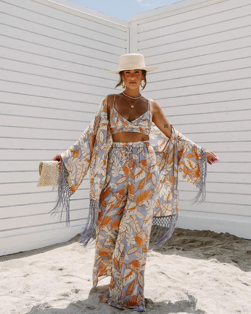 Mermaid Cove Fringe Kimono | VICI