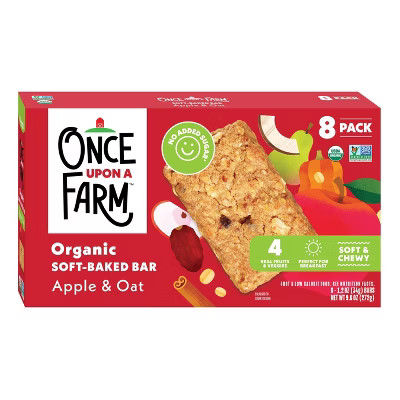 Once Upon a Farm Apple and Oat Snack Bars - 9.6oz/8ct | Target