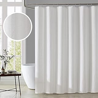 mDesign Extra Long Hotel Quality Polyester/Cotton Blend Machine Washable Fabric Shower Curtain, R... | Amazon (US)