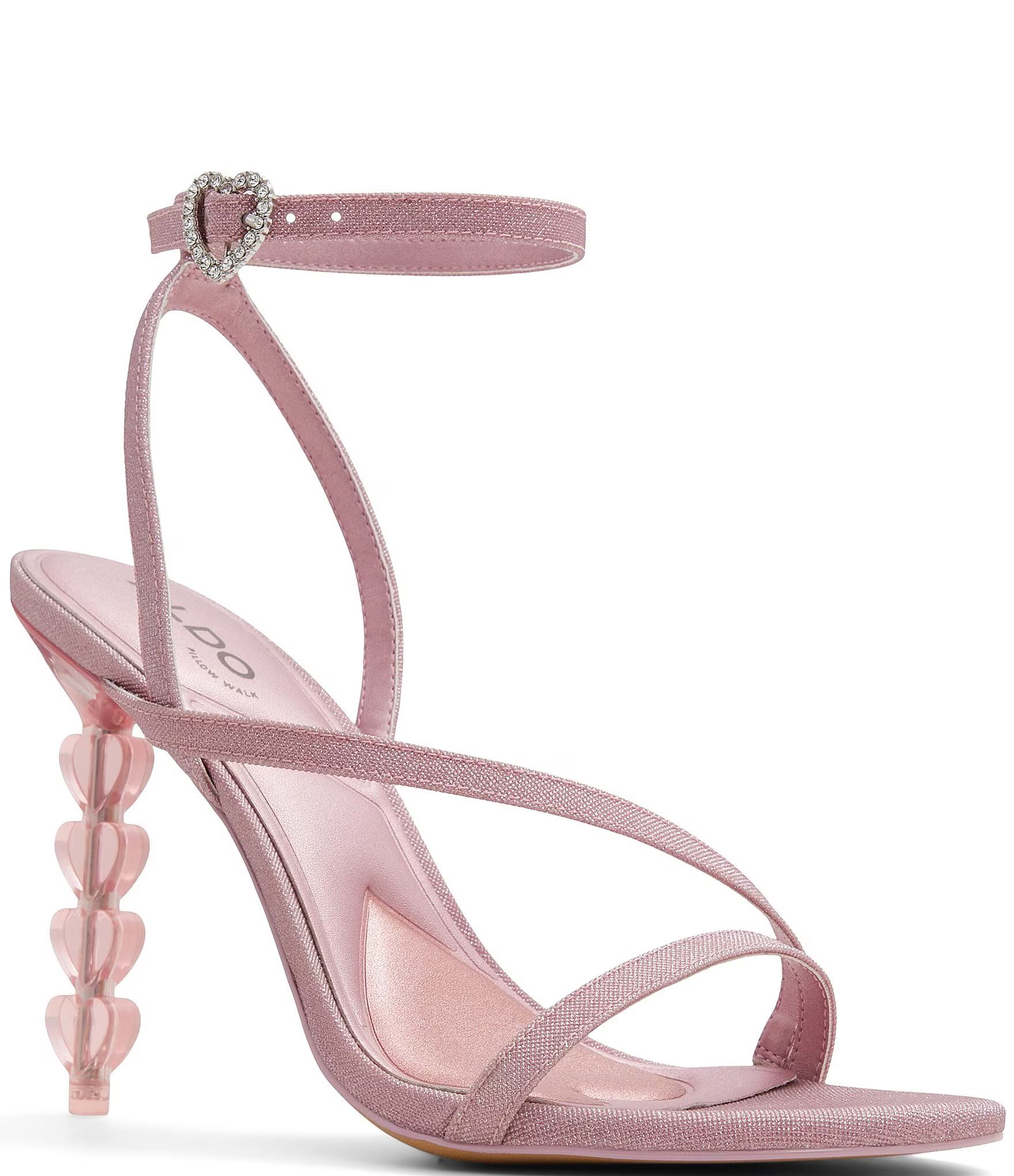 Tiffania Heart Heel Glitter Strap Dress Sandals | Dillard's