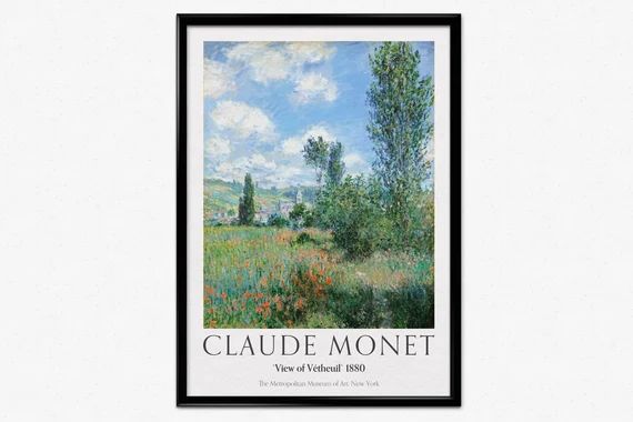 Monet Exhibition Poster Claude Monet View of Vétheuil | Etsy | Etsy (US)