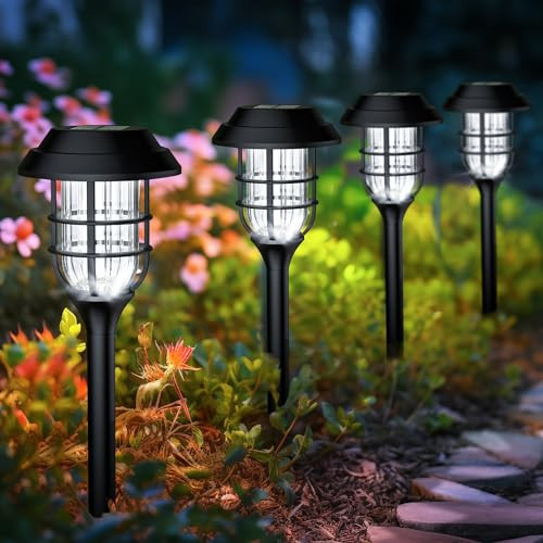 SOLPEX Solar Lights for Outside, Solar Outdoor Pathway Garden Lights Waterproof, Solar Powered Landscape Lighting for Yard, Garden, Pathway, Patio, Porch, Walkway, Driveway, 12 Pack(Cold White) | Amazon (US)