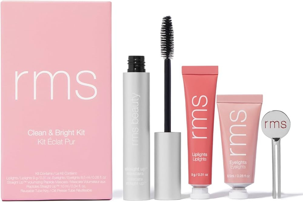 RMS Beauty Clean & Bright Kit - Makeup Gift Set with Cream Eyeshadow, Volumizing Mascara, & Lip G... | Amazon (US)