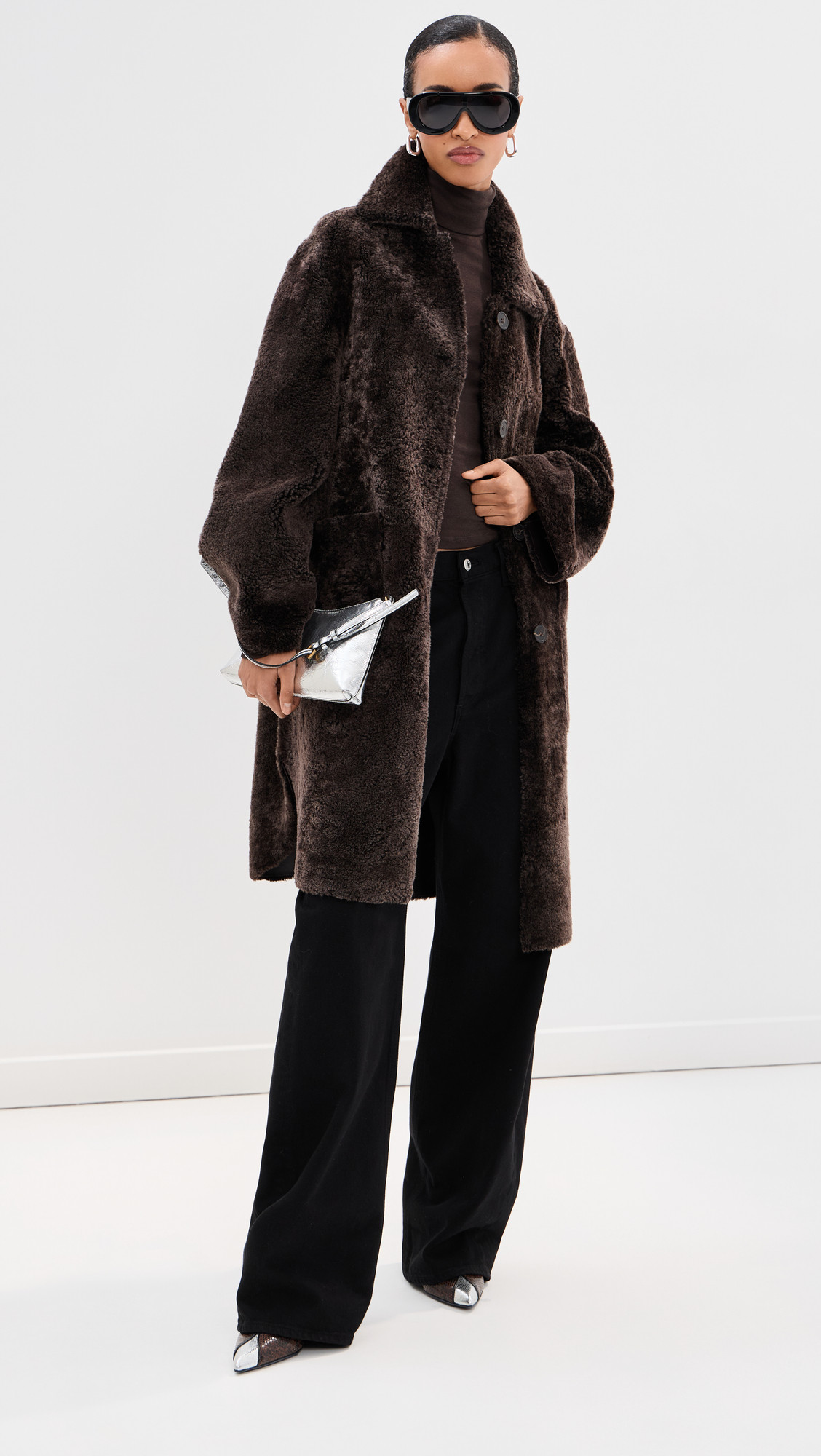 Zoey Merinillo Alba Shearling Coat - Coffee Bean | Shopbop