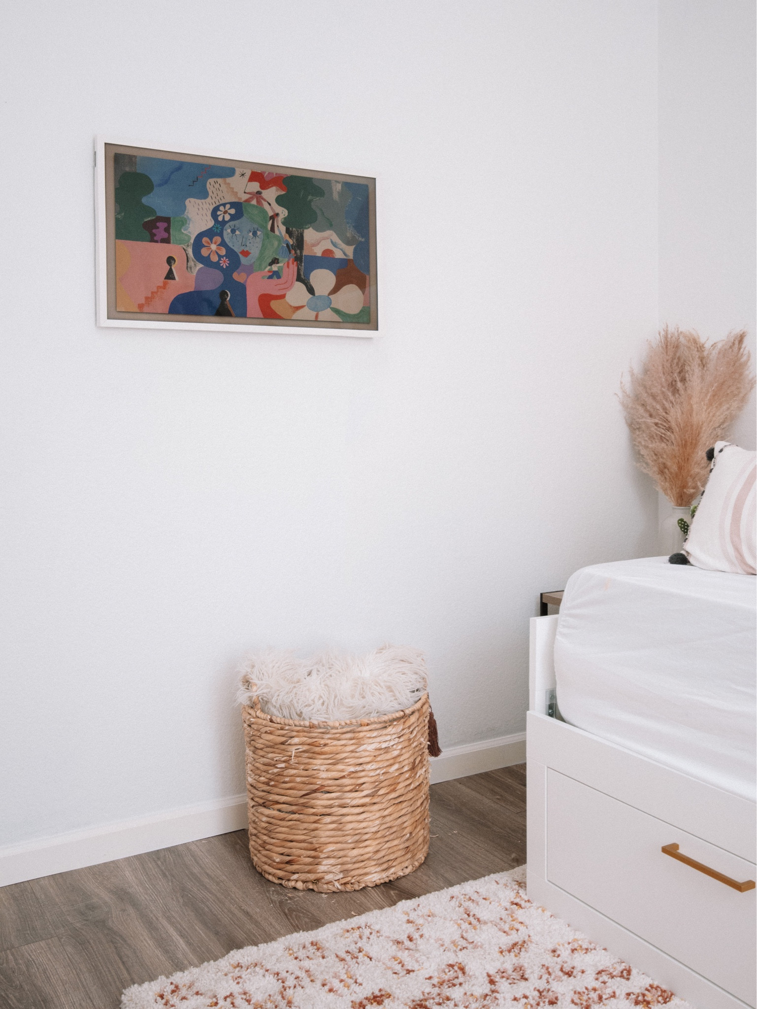 Samsung frame TV with w matte white frame 

#LTKhome