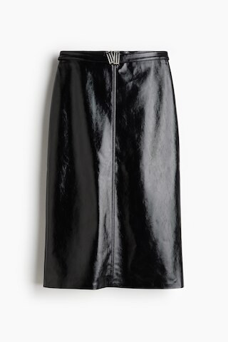 H & M - Coated Pencil Skirt - Black | H&M (US + CA)