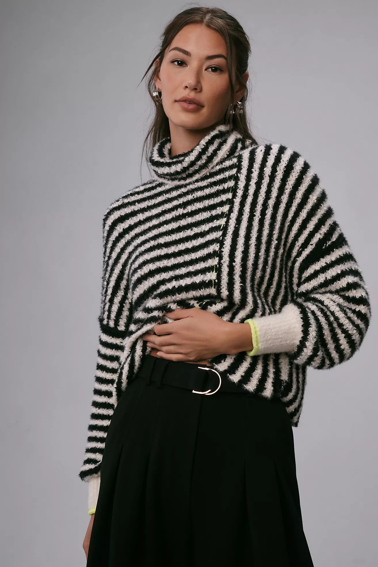 Pilcro Illusion Stripe Turtleneck Sweater | Anthropologie (US)