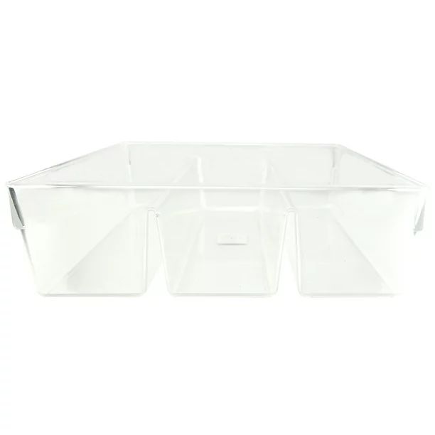 Mainstays Plastic 3 Compartment Organizer for Drawer Multi-Use, Clear 1 Count - Walmart.com | Walmart (US)
