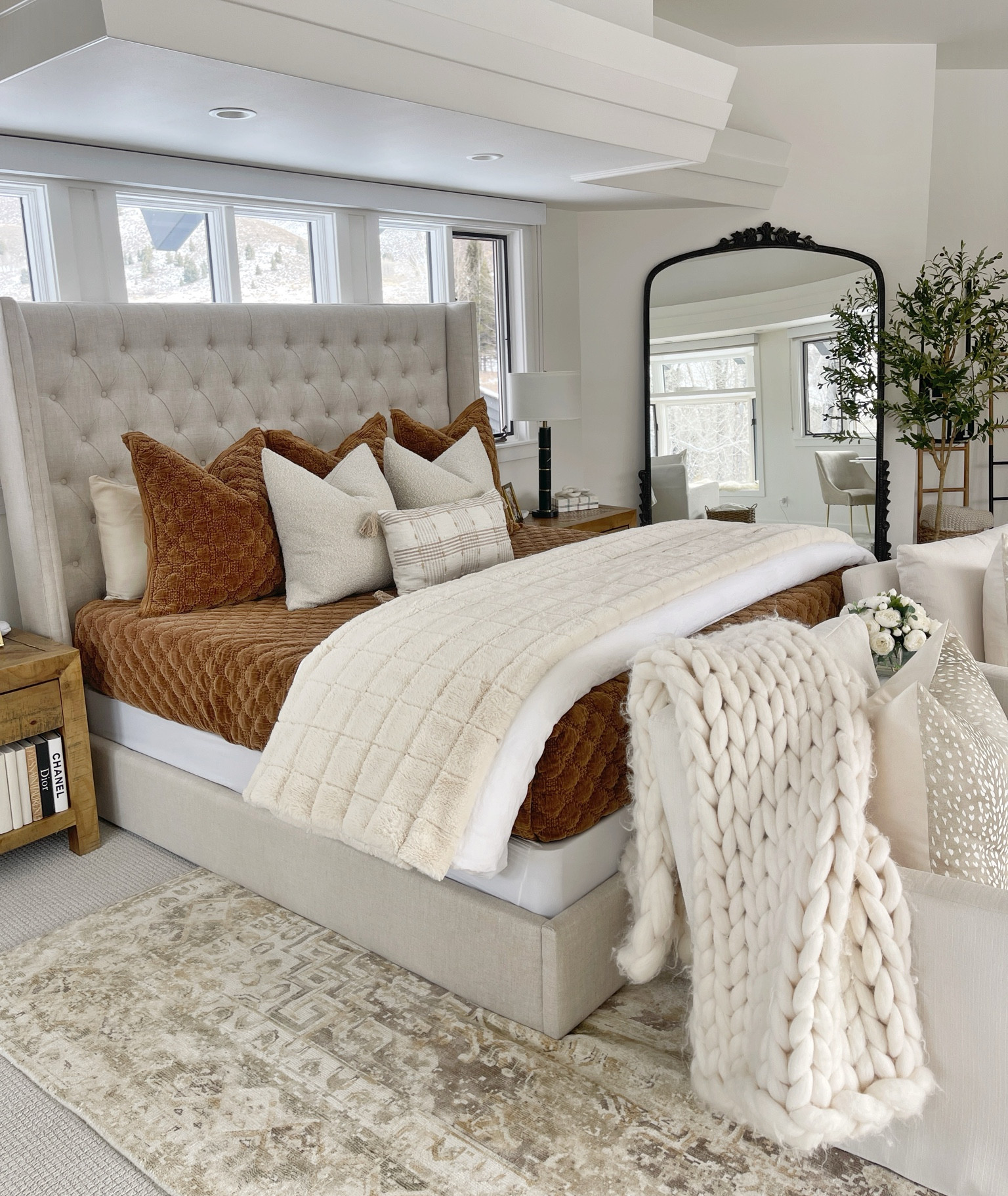 HOME \ cozy winter bedroom with some
Many Amazon and Walmart finds!

Bed
Bedding
Decor
Rug
Mirror 
Pillows 

#LTKhome #LTKSeasonal #LTKfindsunder50