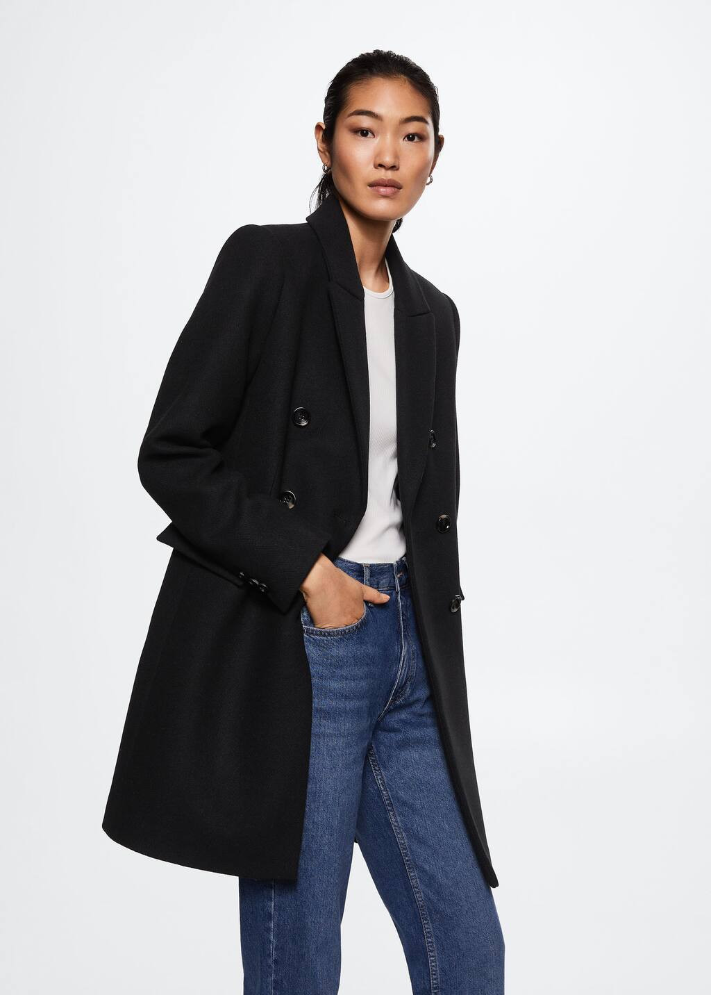 Wool double-breasted coat -  Women | Mango USA | MANGO (US)