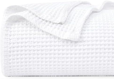 Bedsure Cooling Cotton Waffle King Size Blanket - Lightweight Breathable Blanket of Rayon Derived... | Amazon (US)