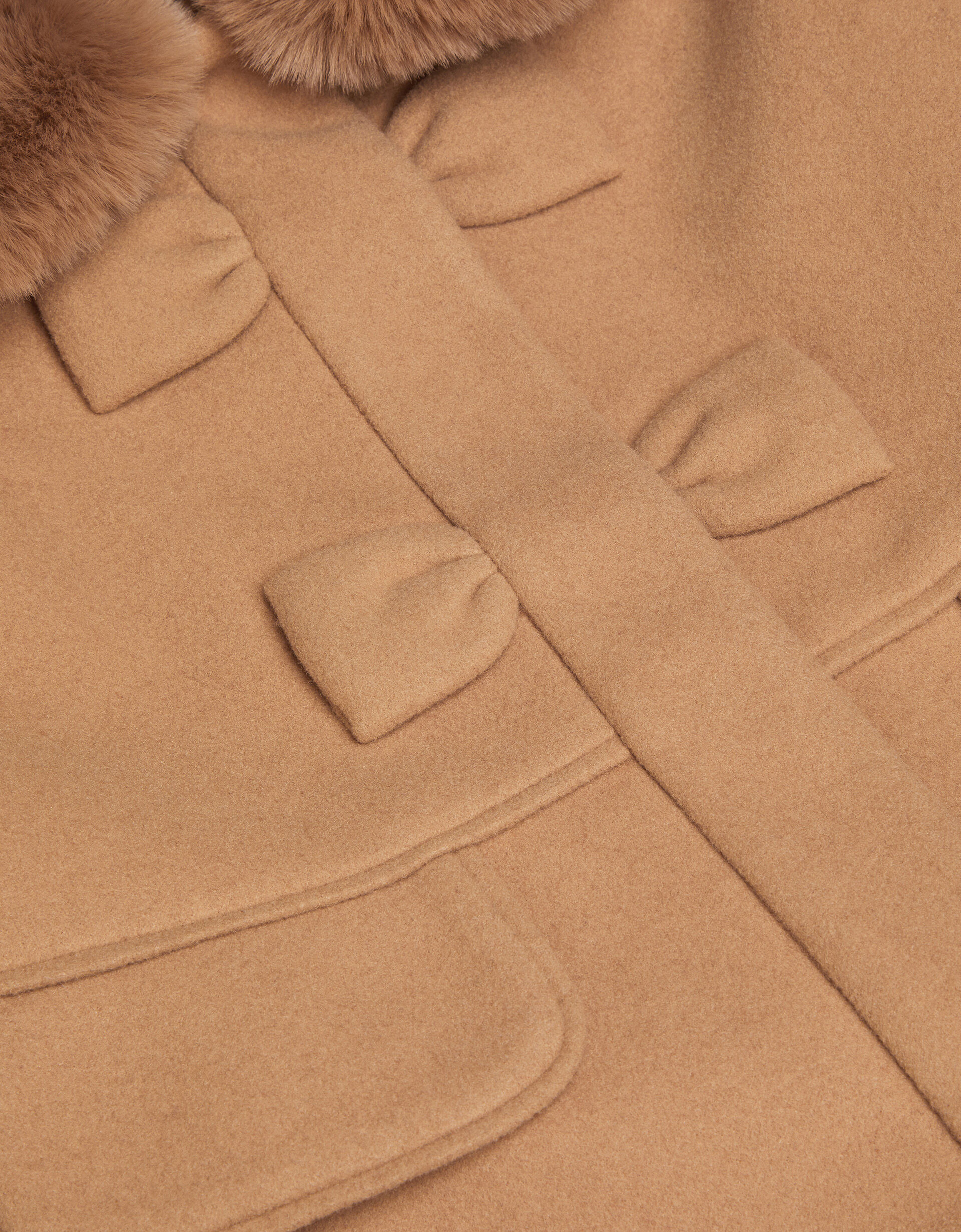 Faux Fur Collar Bow Swing Coat Camel | Monsoon (UK)