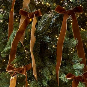 Velvet Bow Clip-On Ornaments (Set of 6) | West Elm (US)