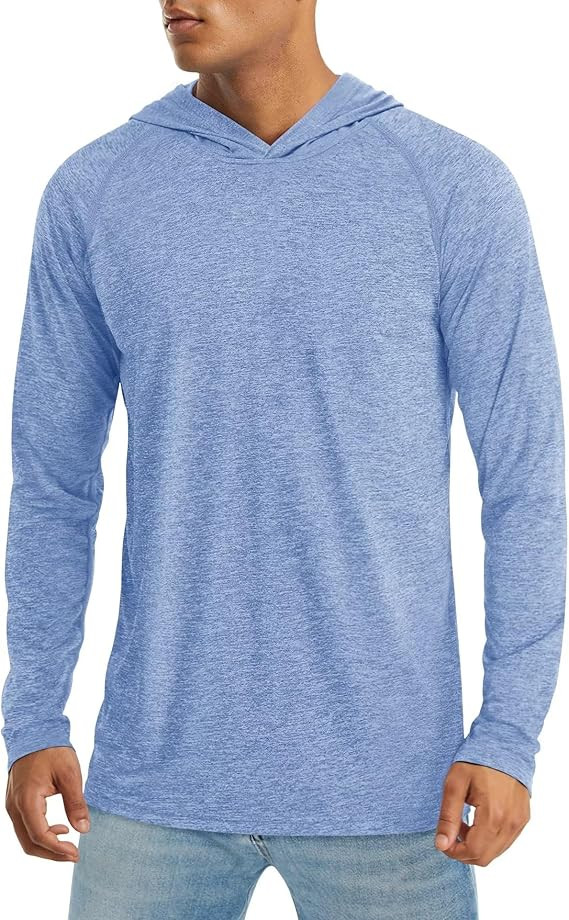 MAGCOMSEN Men's Hooded UPF 50+ Sun Protection T Shirts Long Sleeve Athletic Runing Fishing Shirts | Amazon (US)