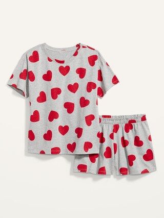 Graphic Jersey-Knit Pajama Top &#x26; Pajama Shorts Set for Women | Old Navy (US)