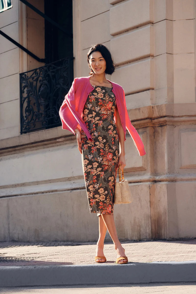 Olive Ornate Floral Eleonore Dress | Tuckernuck (US)