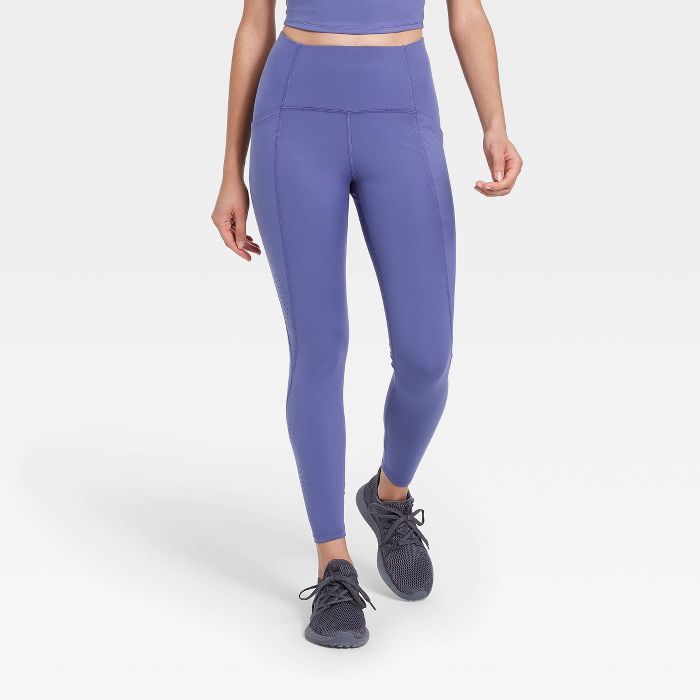 Women's Sculpted Linear Laser Cut High-Waisted 7/8 Leggings 25" - All in Motion™ | Target