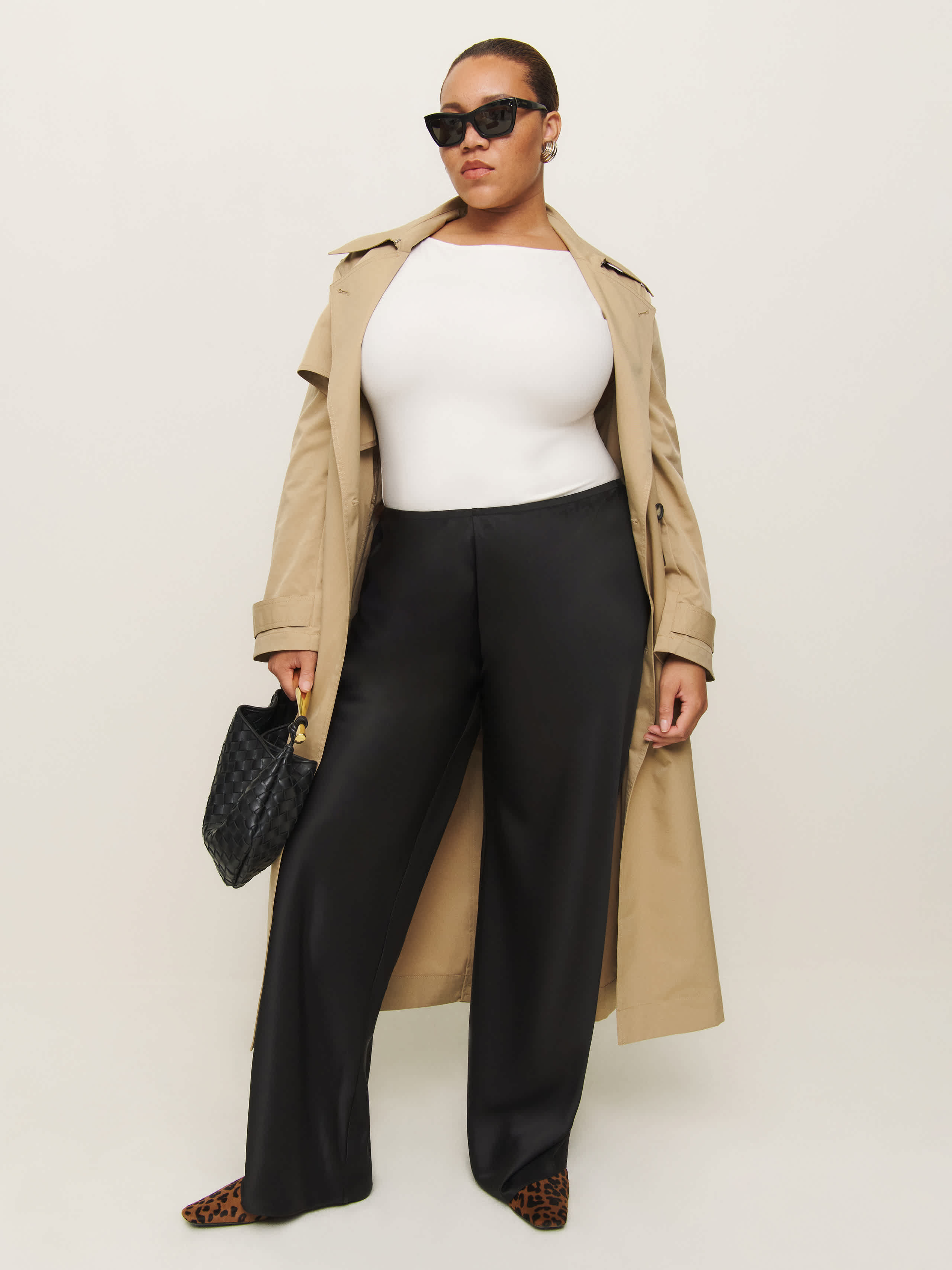 Reformation Gale Satin Mid Rise Bias Pant Es Black 1X | Reformation (Global)
