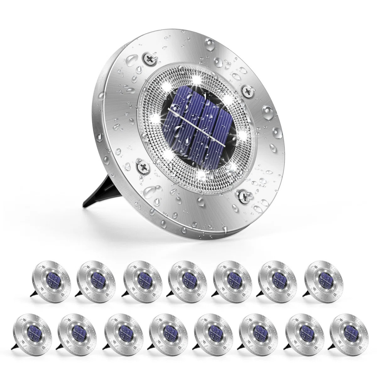 Solar Powered Integrated LED Pathway Light Kit (Set of 16) | Wayfair North America