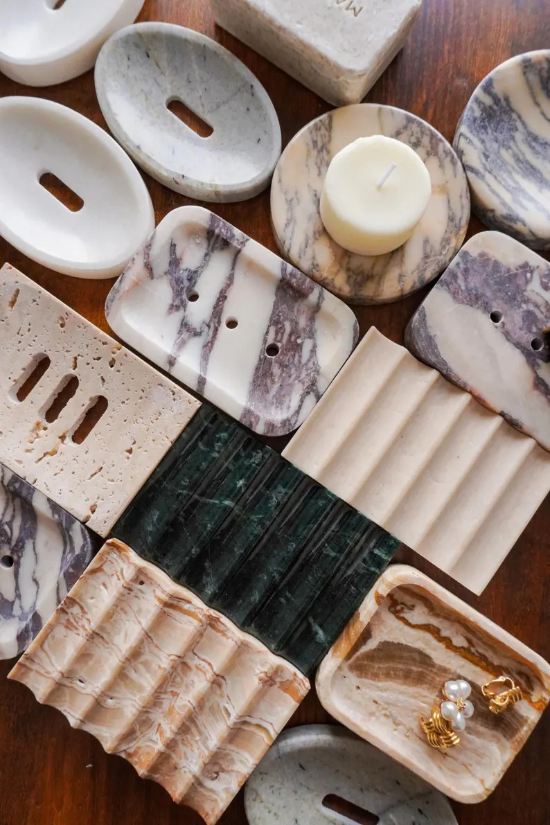 Marble Soap Dish ,Marble Tray,Bathroom Decor,Kitchen Decor,Calacatta Viola,Gift For Her,Catchall ... | Etsy (Global)