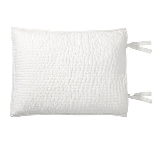 Pick-Stitch Handcrafted Cotton Linen Blend Quilt & Shams - Midnight Blue | Pottery Barn (US)