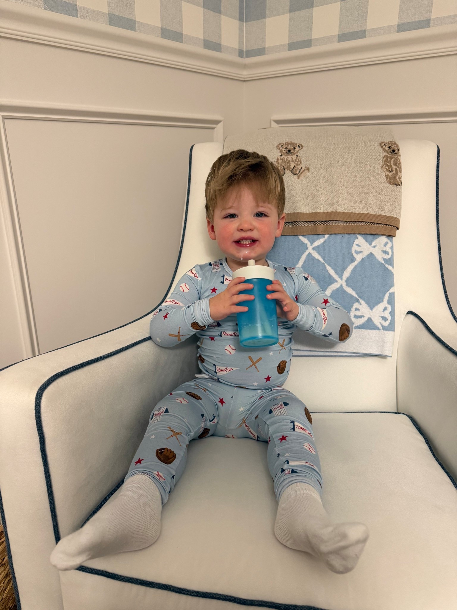 Toddler Baseball Pajamas 
Toddler Cup
Bear blanket 

#LTKKids #LTKBaby