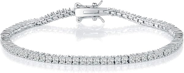 2.0MM Tennis Bracelet for Women and Men\uff0c18K White/Yellow Gold Plated Round 2mm Cubic Zirconi... | Amazon (US)
