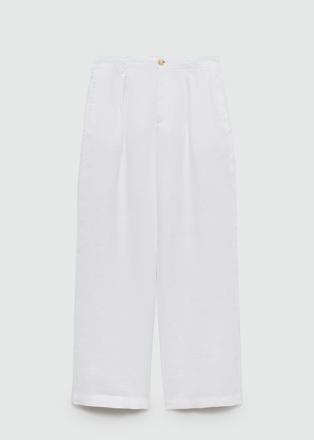 100% linen trousers with darts | MANGO (UK)