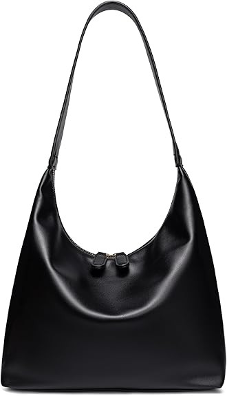 Leather Hobo Bags for Women Small Soft Shoulder Purse Slouchy Tote Handbags with Double Zipper De... | Amazon (US)