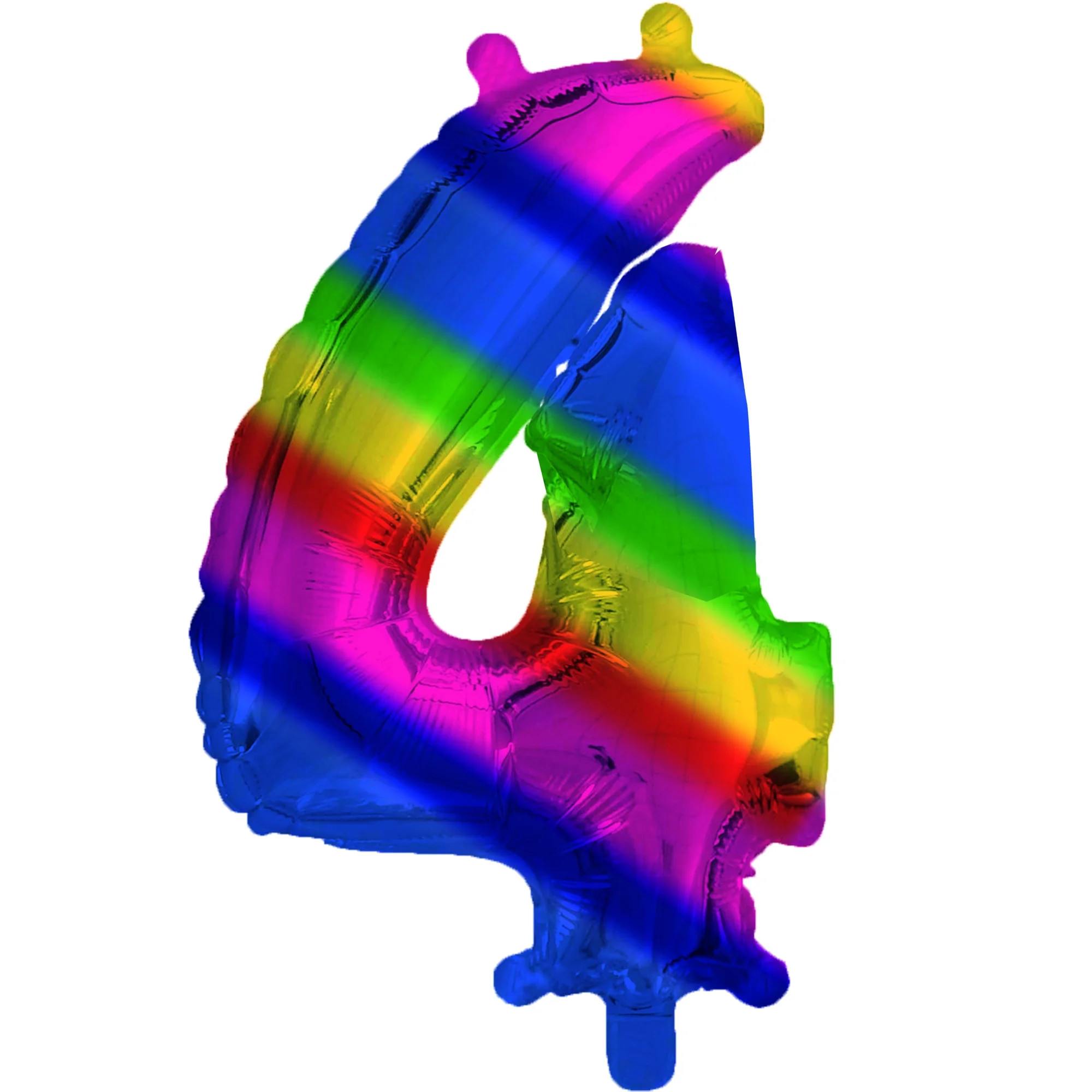 Rainbow Foil 4 Number Birthday Balloon, 16 Inches | Walmart (US)