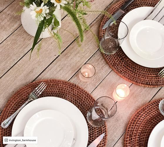 Tava Handwoven Rattan Round Placemat | Pottery Barn (US)