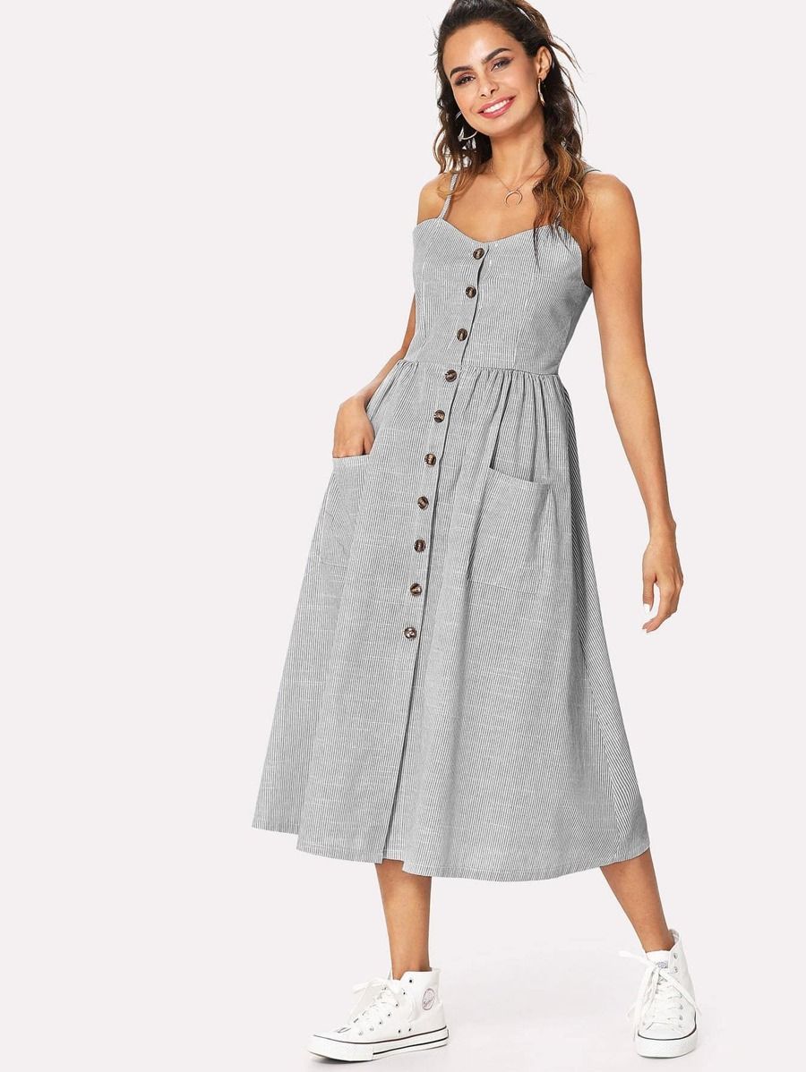 Cami Kleid mit Knöpfen vorn | SHEIN