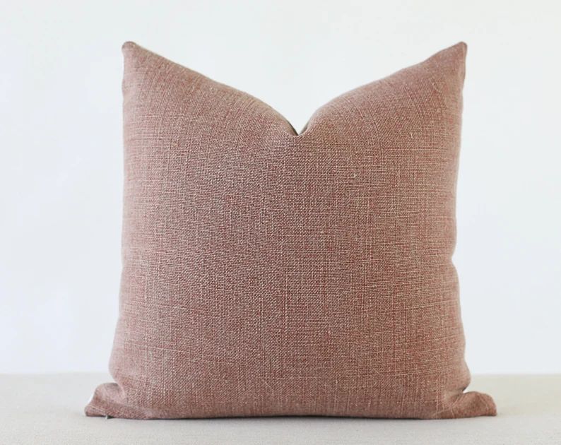 Rust Pillow, Linen Pillow Cover, Burgundy Pillows, Farmhouse Pillow Covers, Farmhouse rust Pillow... | Etsy (US)