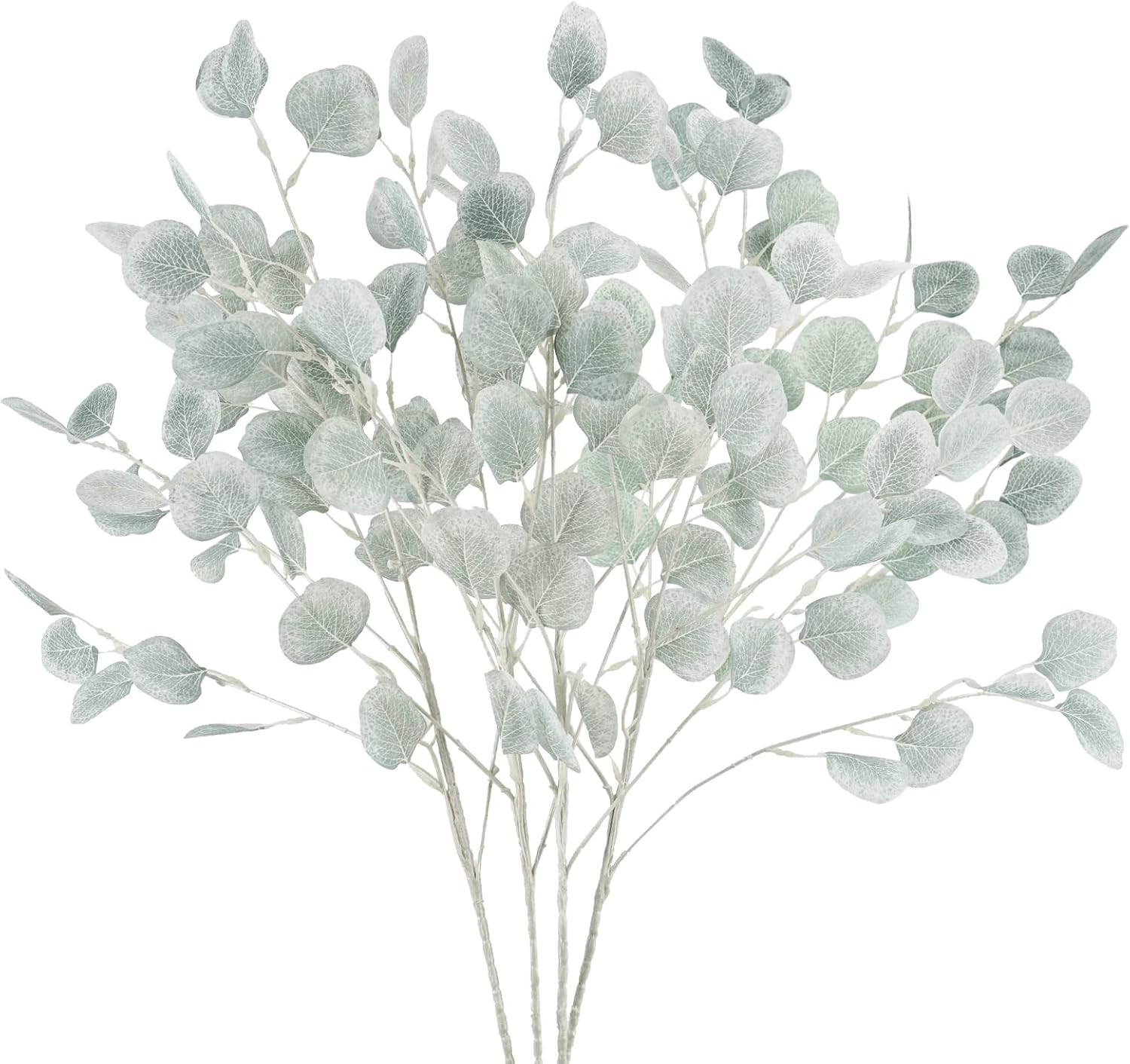 Tepaler 4pcs Artificial Eucalyptus Leaves Stems 35.4’’ Long Silver Dollar Eucalyptus Faux Fak... | Amazon (US)