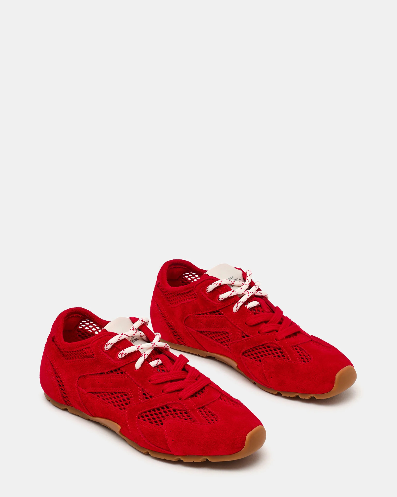 AZIEL Red Mesh Low-Top Lace-Up Women's Sneakers | Steve Madden (US)