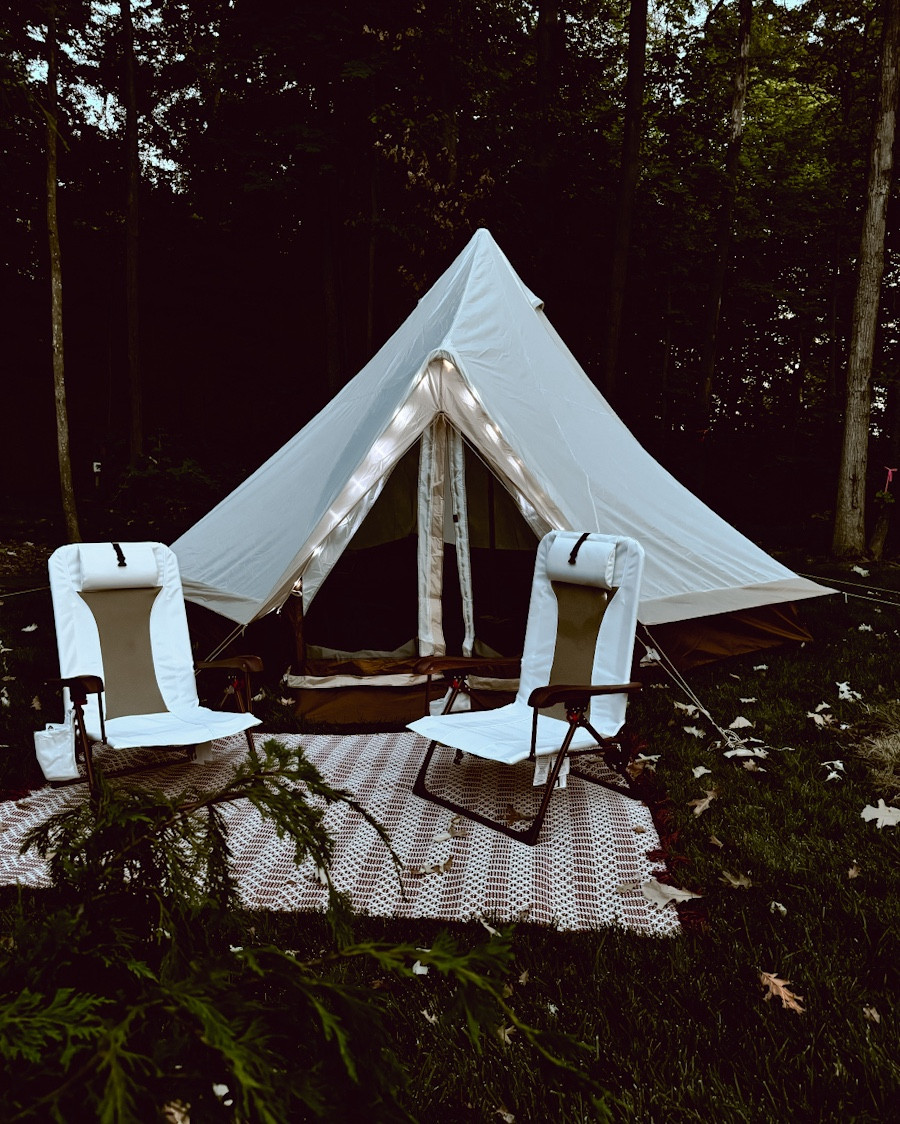 We picked up this 8-person Bell Tent from Walmart for less than $150!! It had battery-powered built-in string lights that create an absolutely enchanting camping Oasis. We also added these low-profile camping chairs that have backpack straps for easy transport. We also added this 5x7’ outdoor area rug to complete the look and tie the entire space together. Get this entire look for the Fourth of July! 

#LTKSeasonal #LTKHome #LTKParties