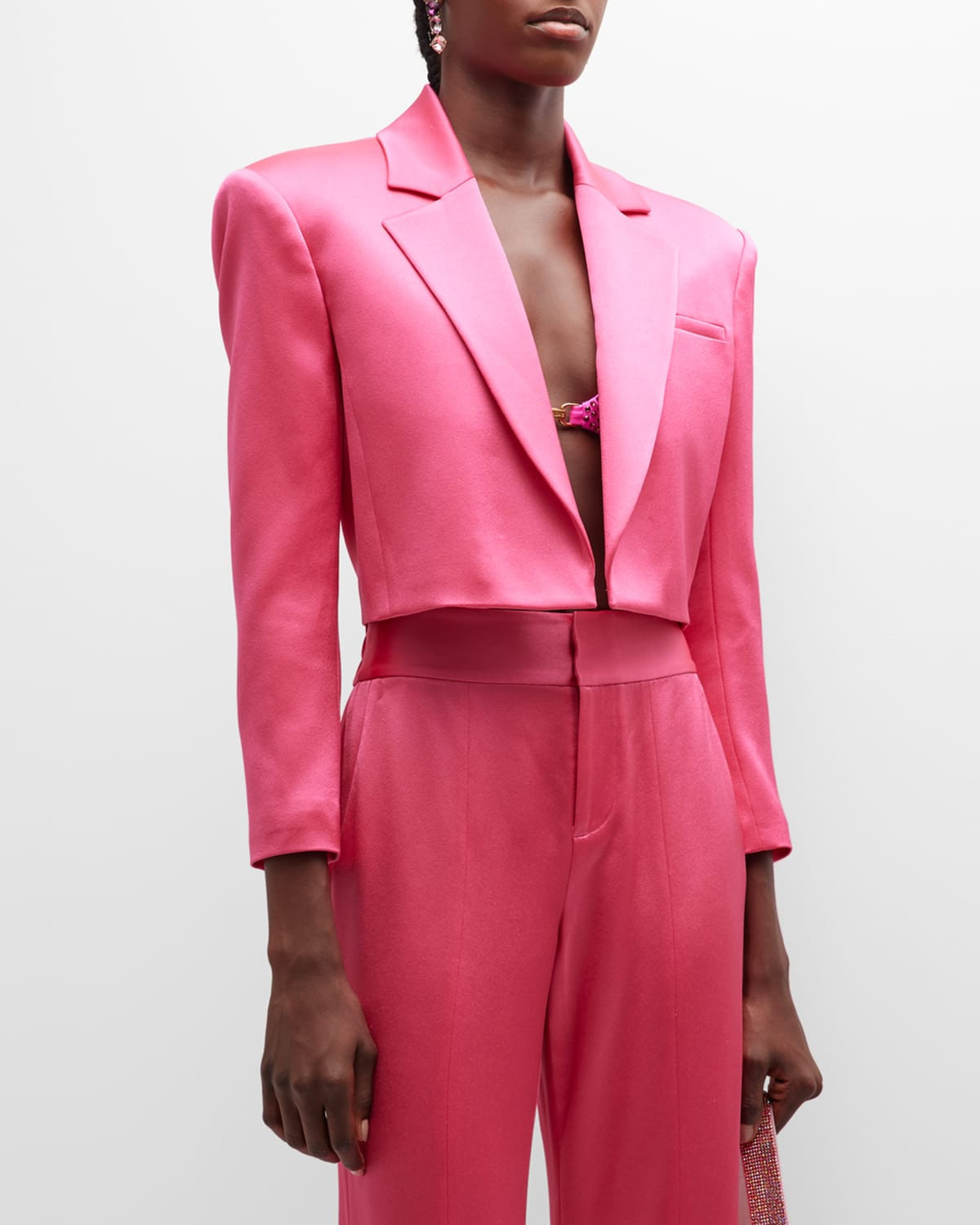 Shan Satin Cropped Blazer | Neiman Marcus
