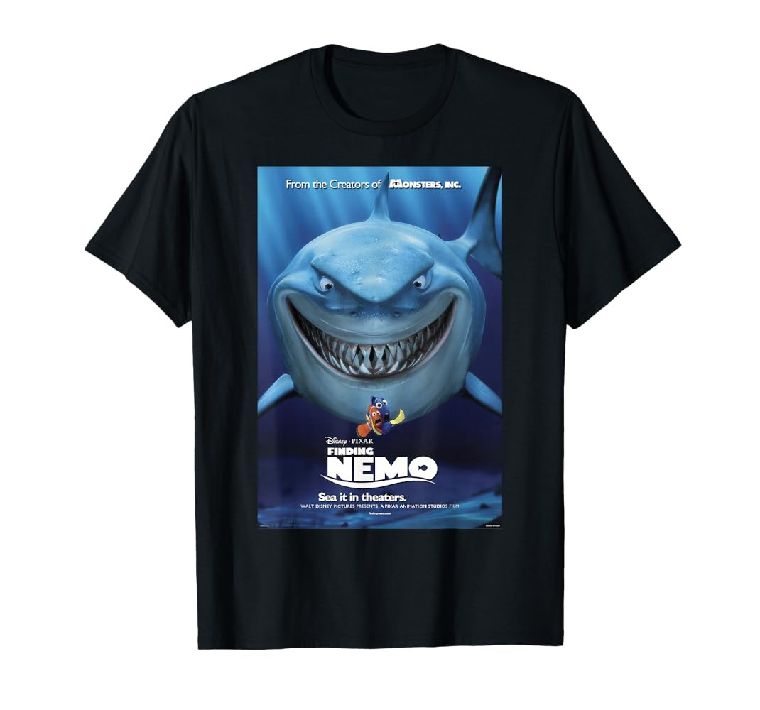 Disney Pixar Finding Nemo Bruce Poster T-Shirt | Amazon (US)