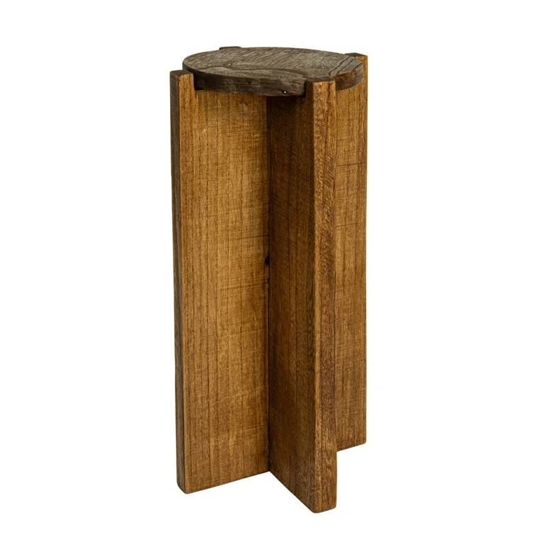 Creative Co-Op Paulownia Wood Round Accent Table, Brown | Walmart (US)