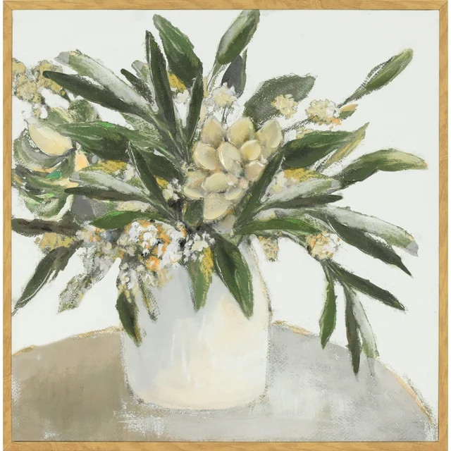 Crystal Art Gallery Contemporary Still Life with Vase Framed Canvas Art, Neutrals | Walmart (US)