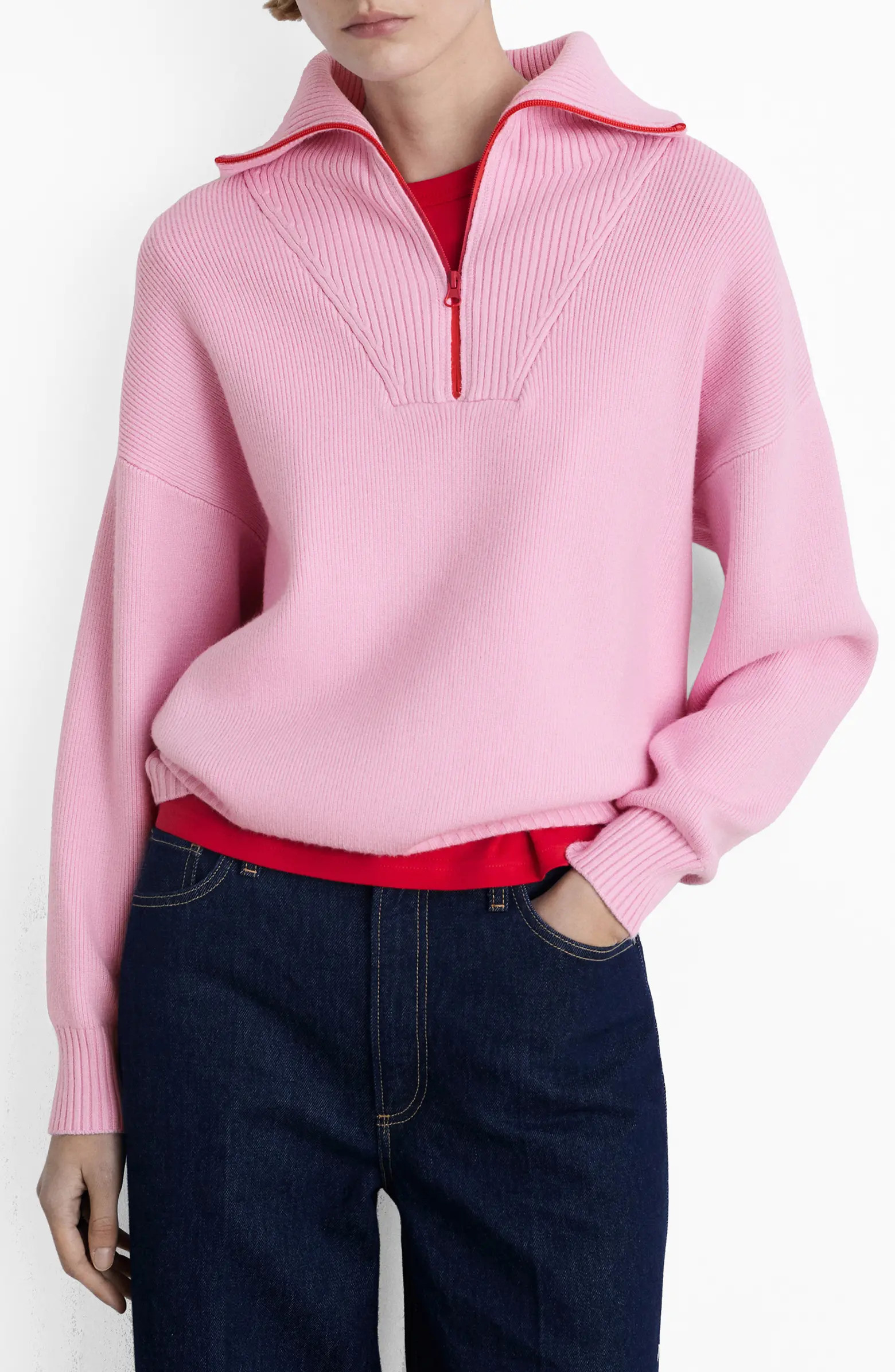 Contrast Half Zip Sweater | Nordstrom