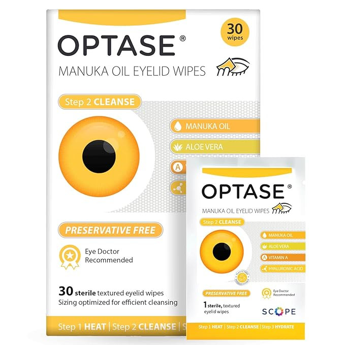OPTASE Manuka Oil Eyelid Wipes, 30 Count – Eyelid Cleansing Wipes with Natural Manuka Oil – P... | Amazon (US)